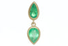 Double Pear Shaped Emerald Stud Drop
