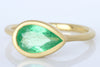 East/West Pear Shaped Colombian Emerald Ring