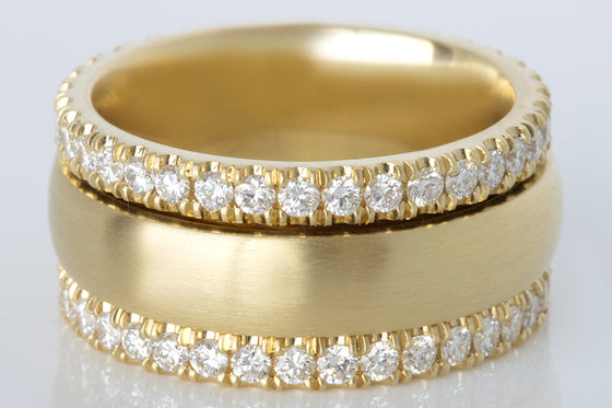 Double Pavé Diamond Spinner ring