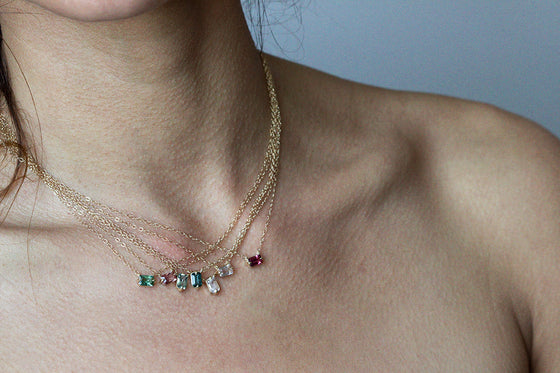 North/South Petite Tourmaline Necklaces