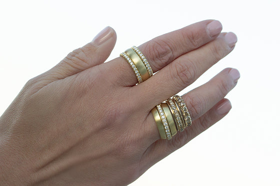 Double Pavé Diamond Spinner ring