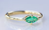 East/West Petite Emerald Ring