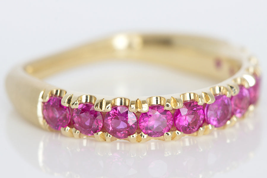 Hot Pink Sapphire Euro Band