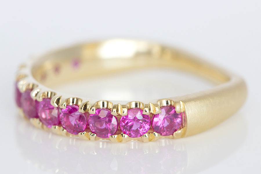 Hot Pink Sapphire Euro Band