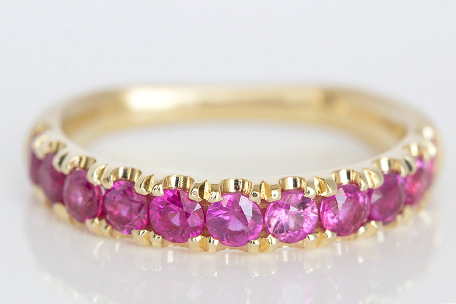Hot Pink Sapphire Euro Band