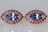 Tanzanite and Ruby Studs