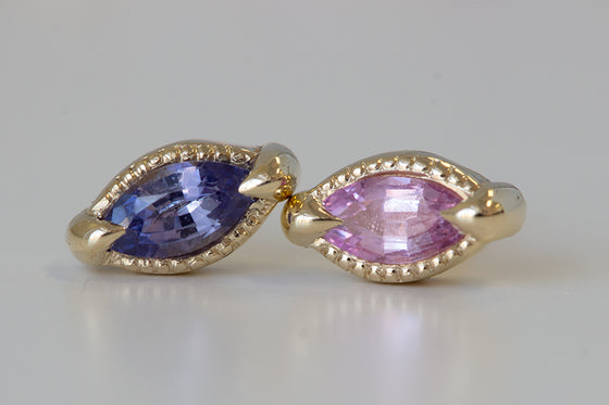 14k Mixed Sapphire Studs