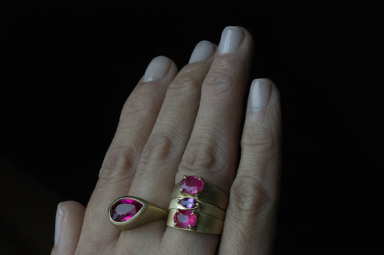 Pink Tourmaline Signet Ring